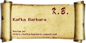 Kafka Barbara névjegykártya